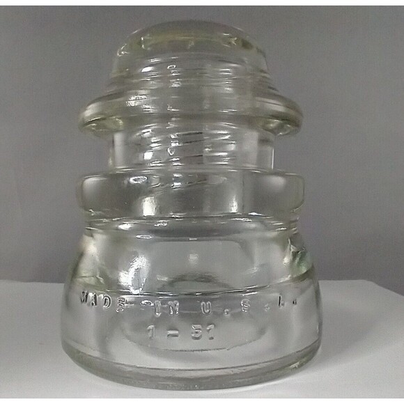Vintage Hemingray #45 made in USA 1-51 Clear Glass Insulator. PLEASE READ - Picture 3 of 7